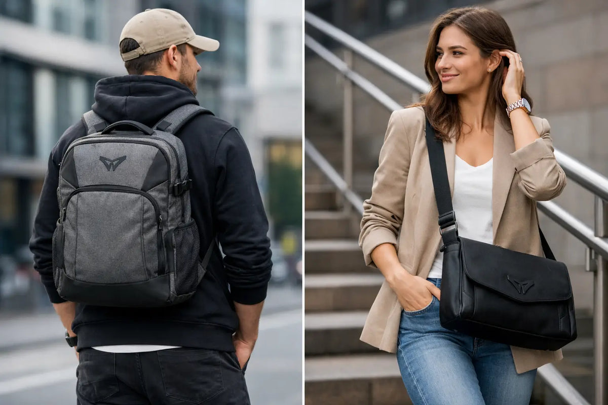 Rucksack oder Umhängetasche Outfit richtig stylen