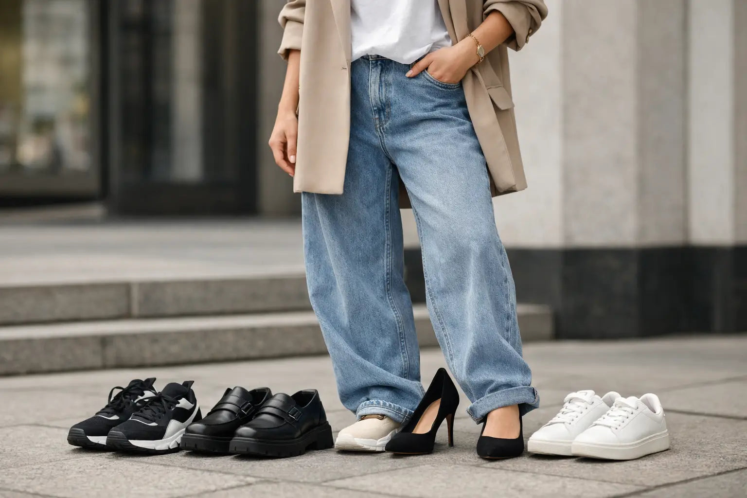 Welche Schuhe zu oversized Outfit?