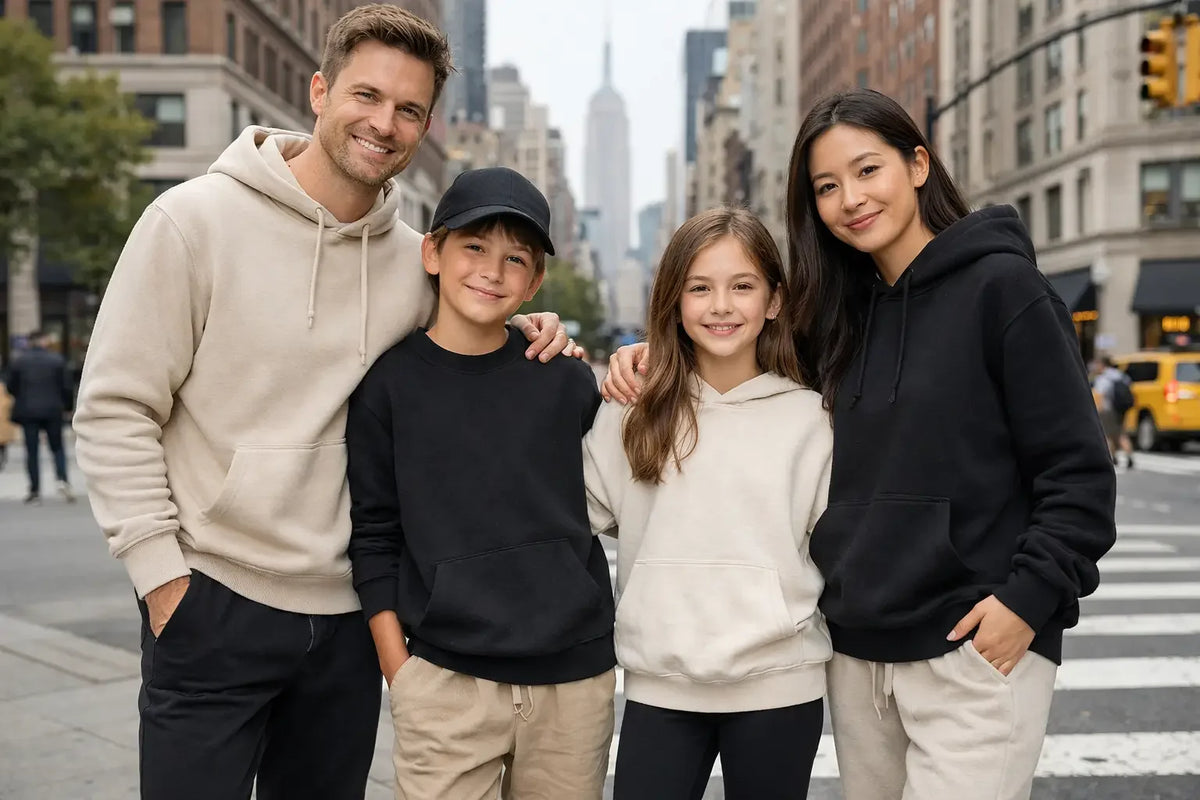 Family Looks mit Unisex Basics, die zusammenpassen
