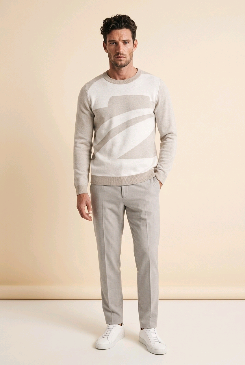 Crew Neck Sweater 'Knitted' - 2 TWU® Clothing