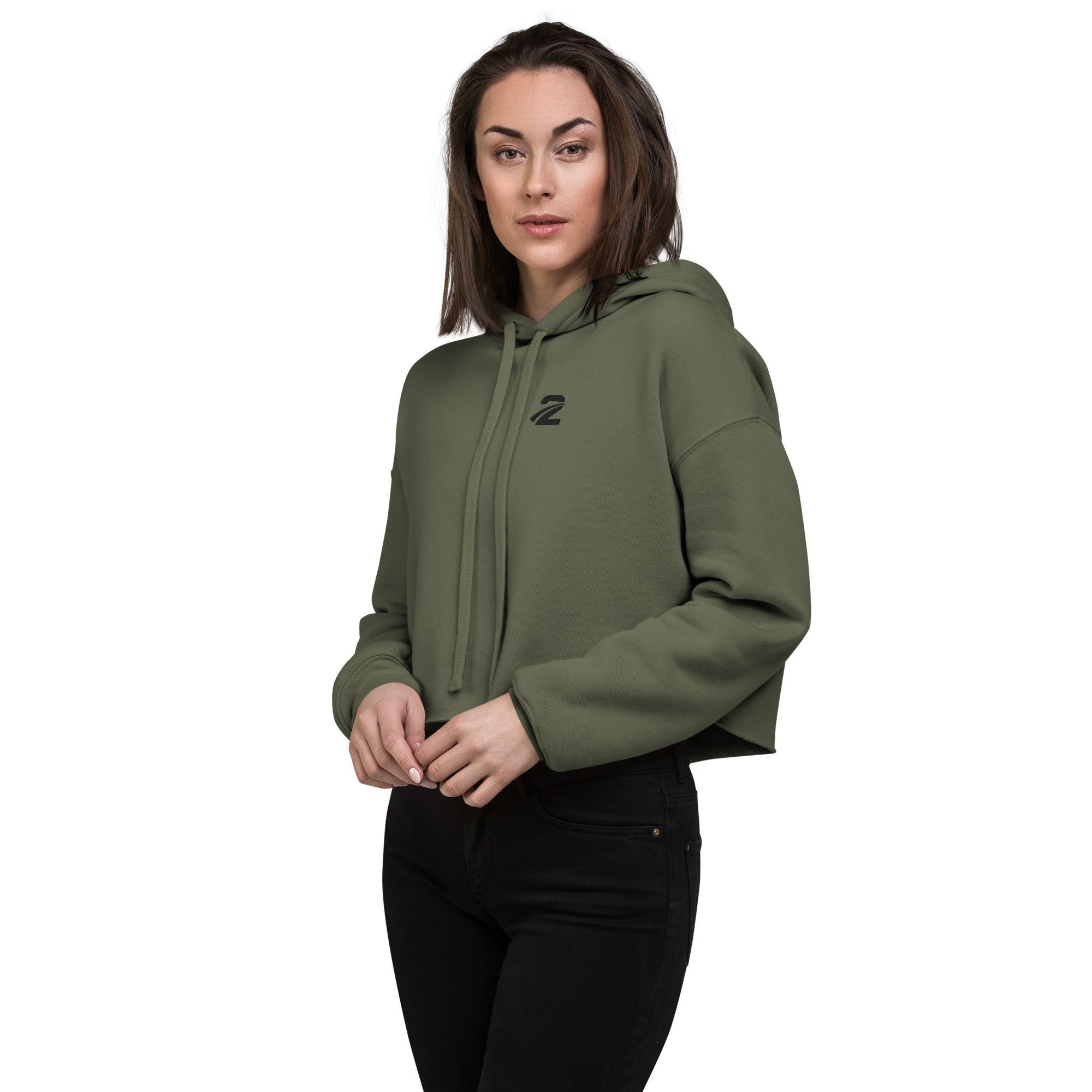 Crop Hoodie 'Khaki' - TWU Clothing