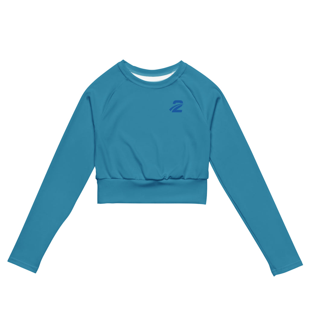 Recycled Long-Sleeve Crop Top 'Bluey' - TWU Clothing