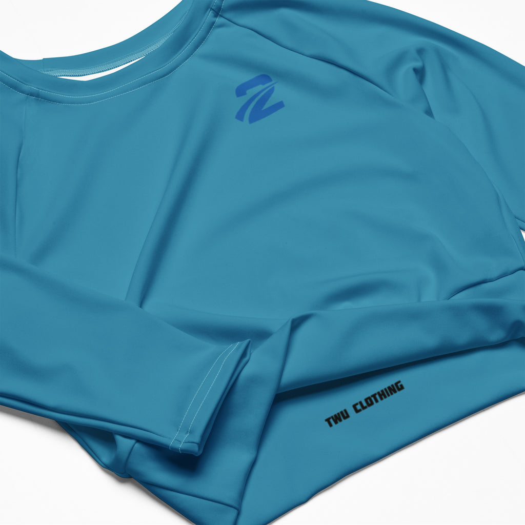Recycled Long-Sleeve Crop Top 'Bluey' - TWU Clothing