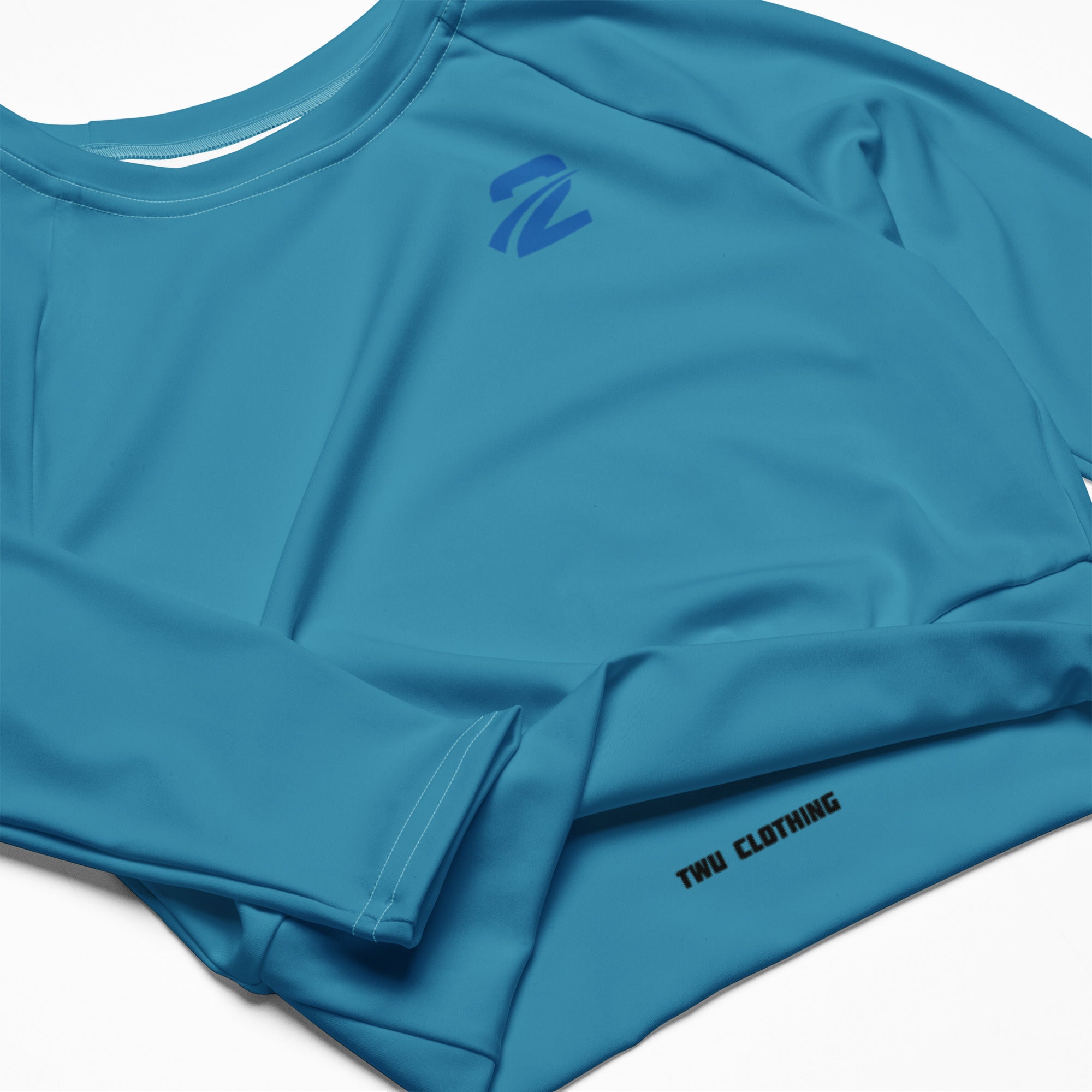 Recycled Long-Sleeve Crop Top 'Bluey' - TWU Clothing