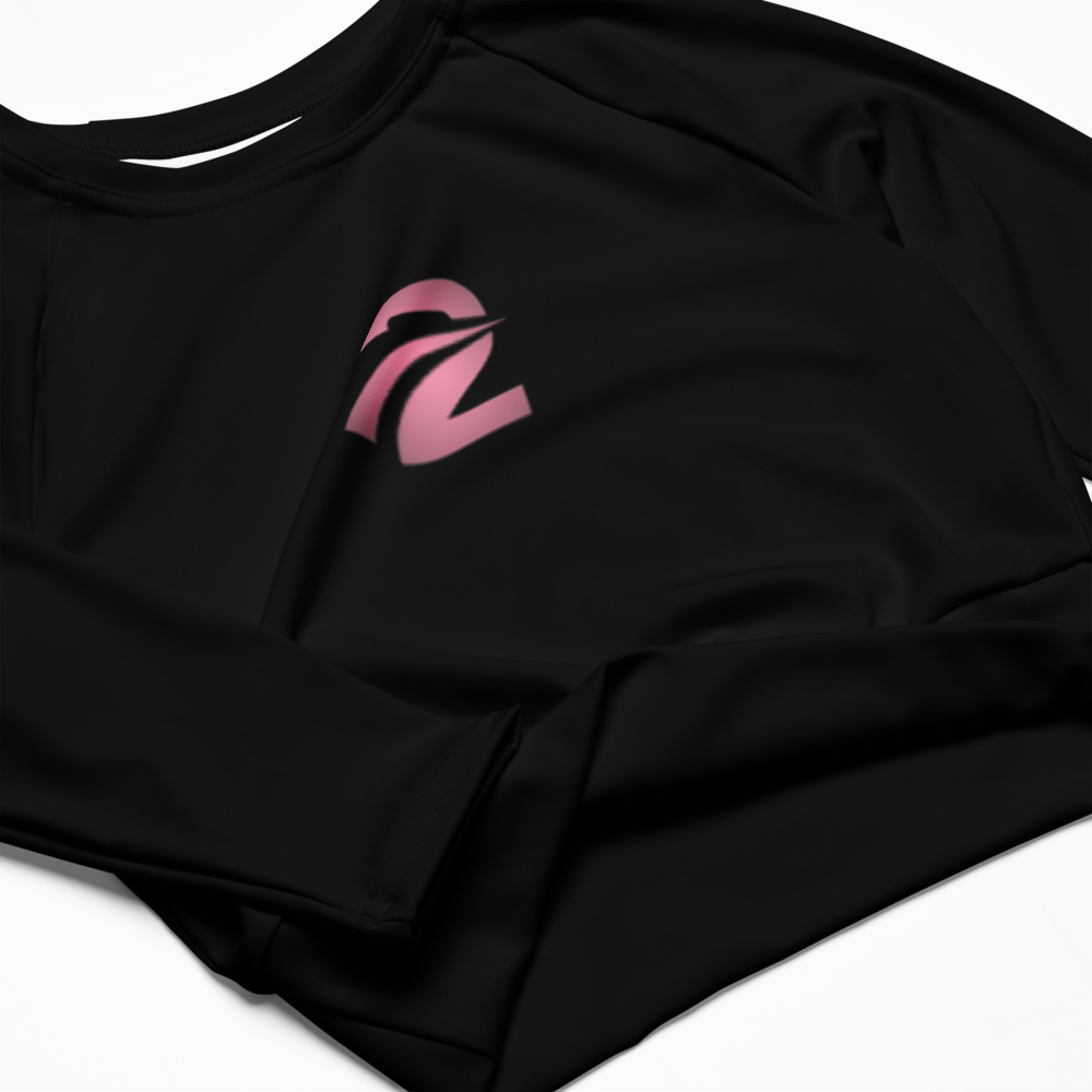 Recycled Long-Sleeve Crop Top 'Shadow' - TWU Clothing