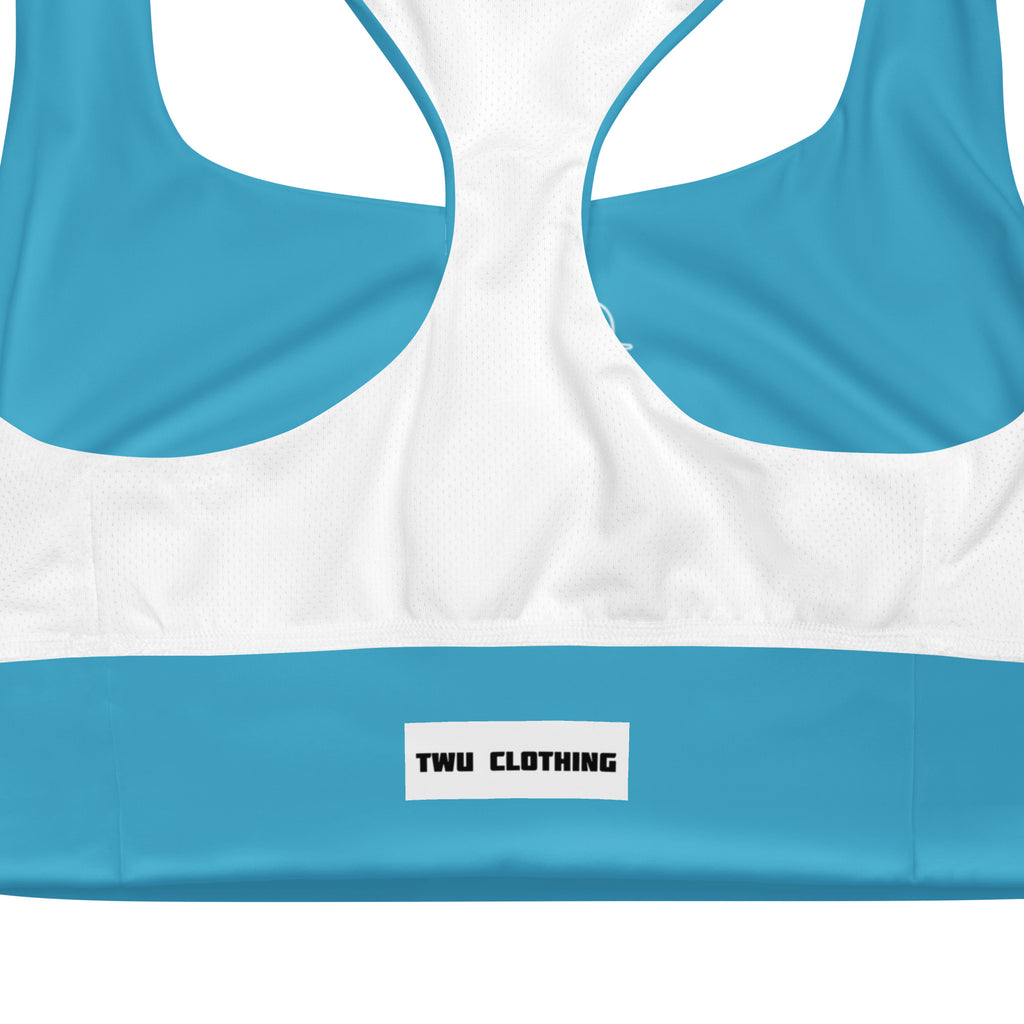 Recycled Longline Sports Bra 'Bluey' - TWU Clothing