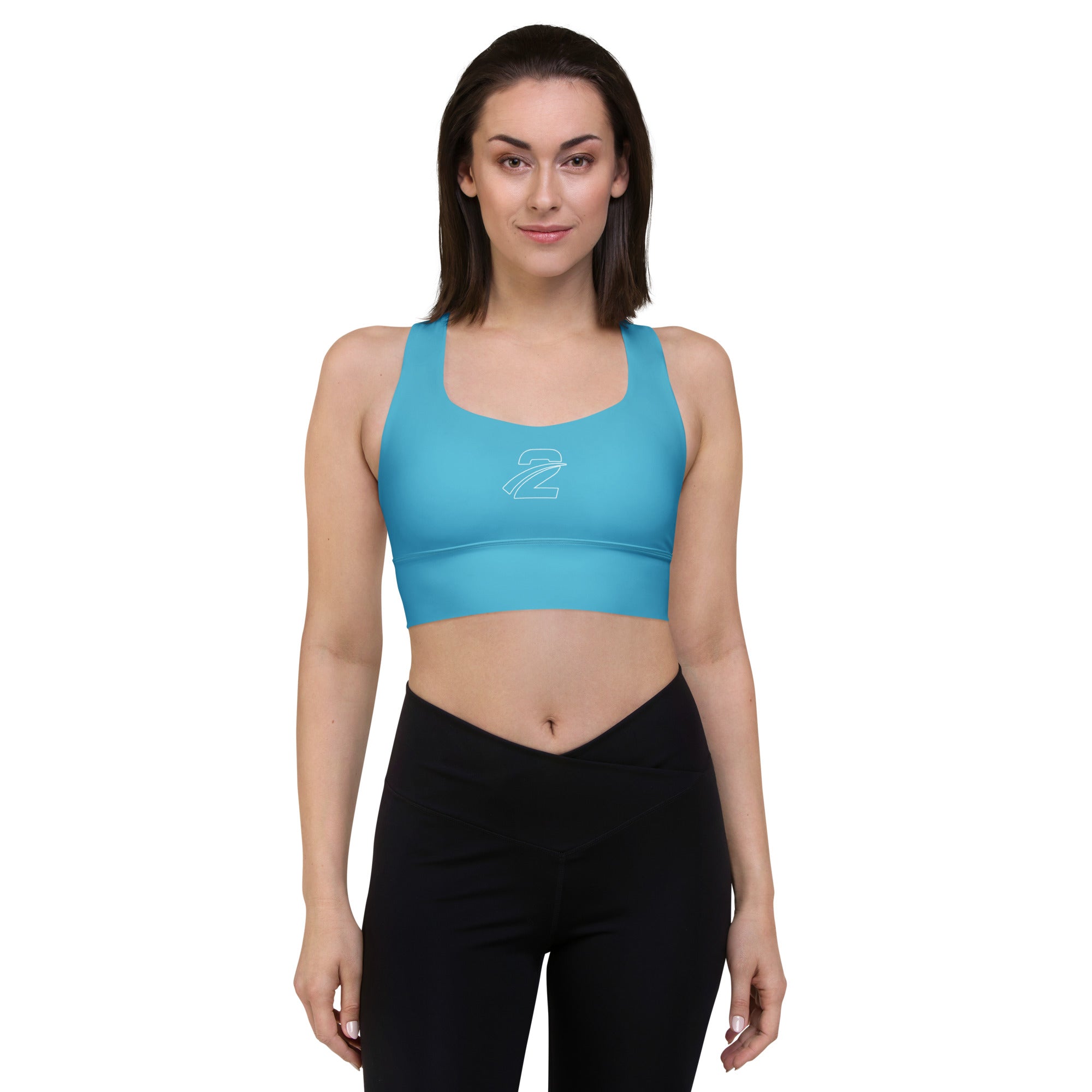 Recycled Longline Sports Bra 'Bluey' - TWU Clothing