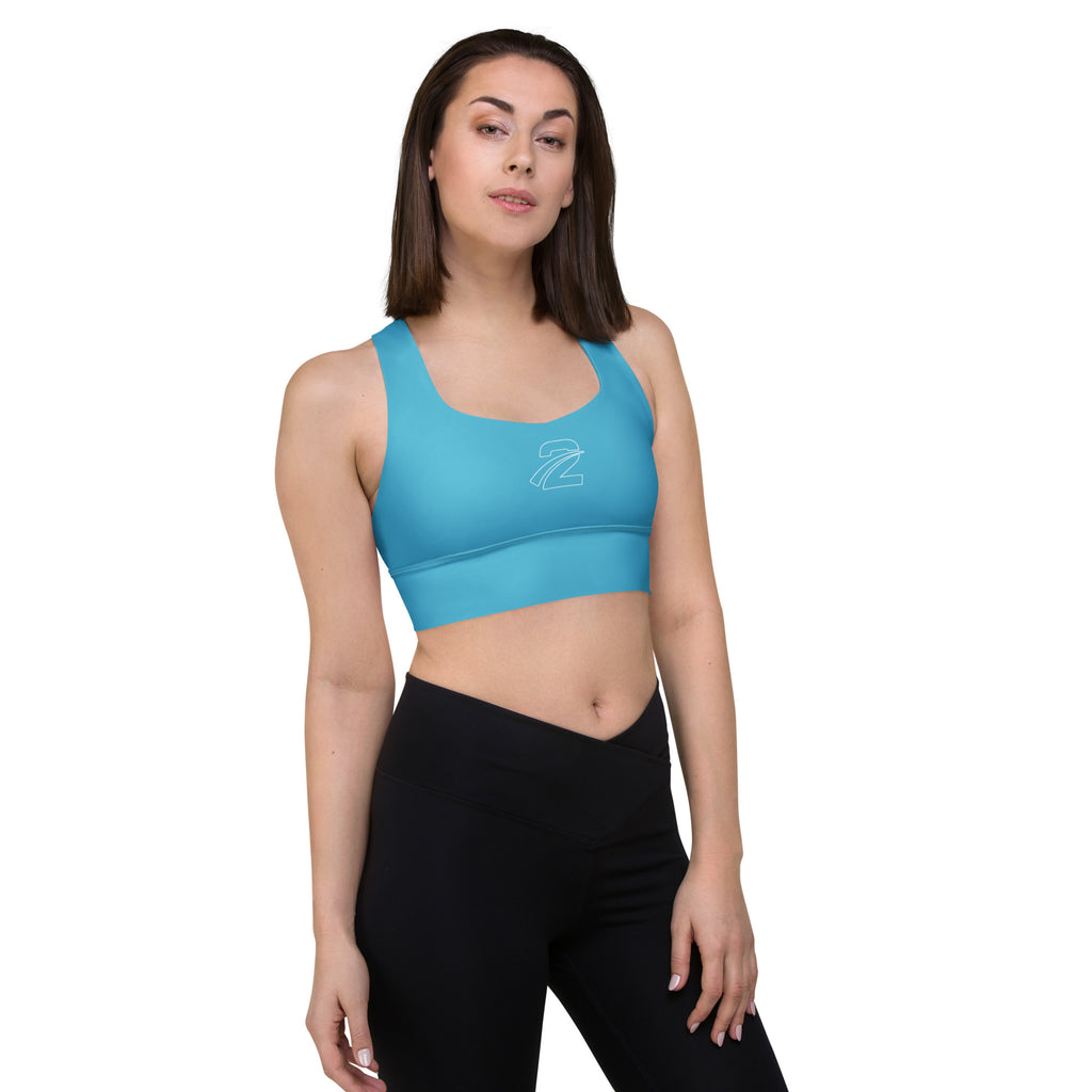 Recycled Longline Sports Bra 'Bluey' - TWU Clothing