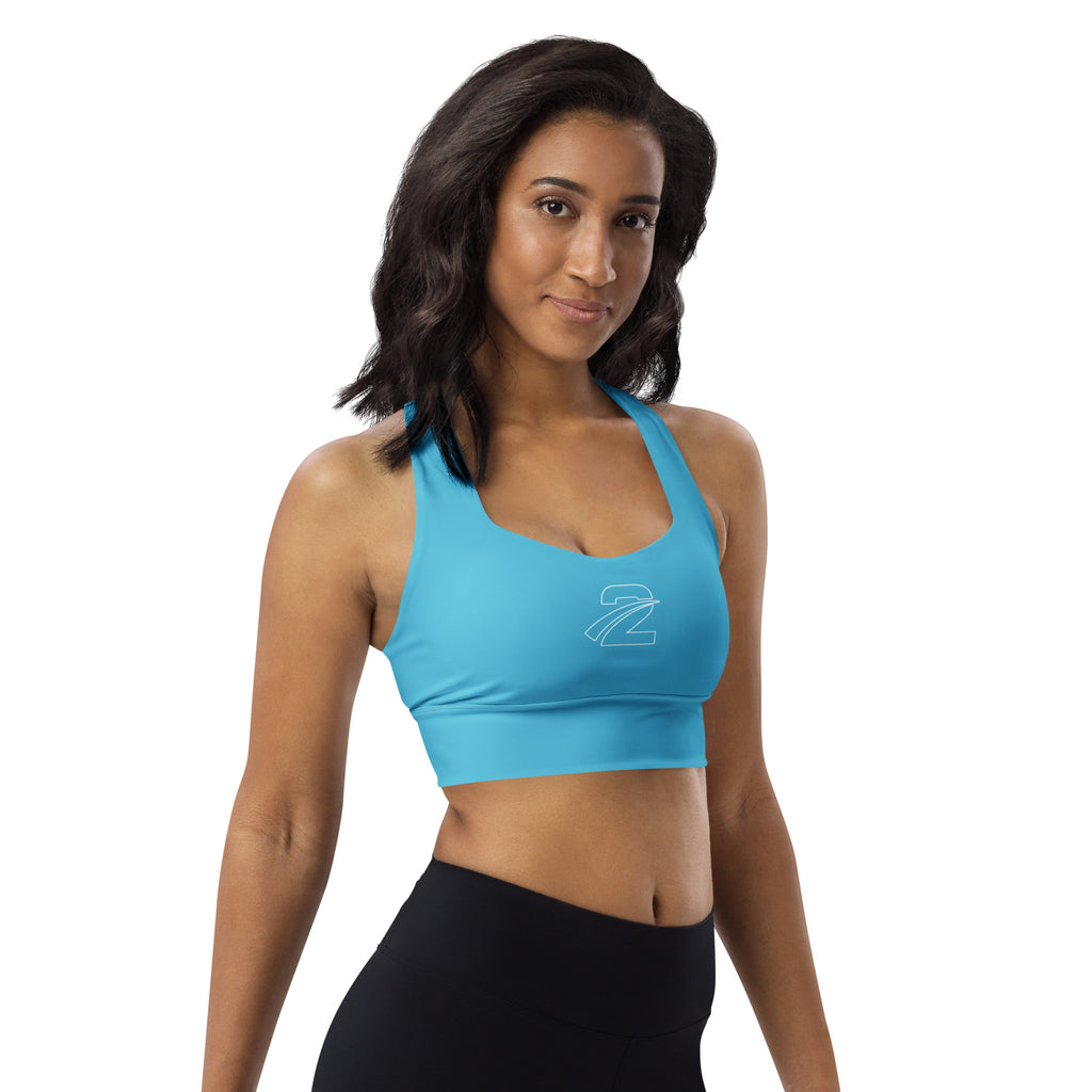 Recycled Longline Sports Bra 'Bluey' - TWU Clothing