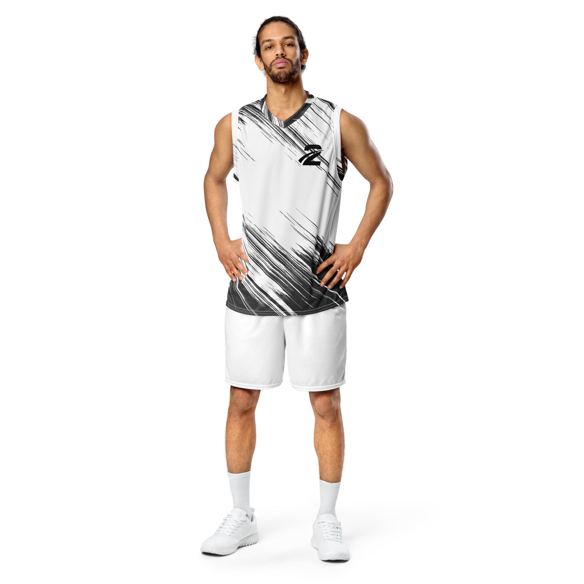 Recycled Unisex Basketball Jersey 'Stripes' - TWU Clothing