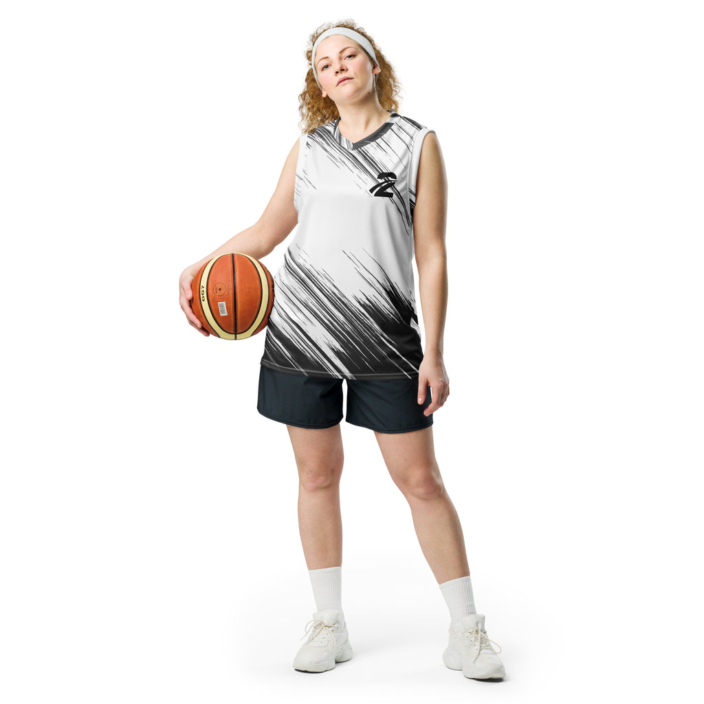 Recycled Unisex Basketball Jersey 'Stripes' - TWU Clothing
