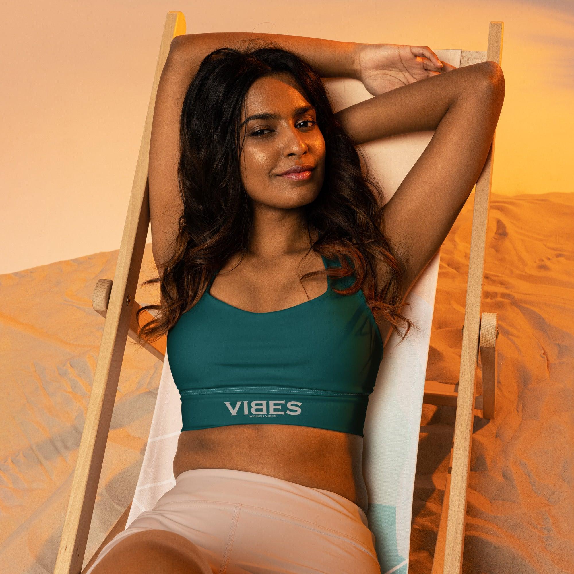 CREWILD Langer Sport BH | VIBES (Blaugrün) - 2 TWU® Clothing