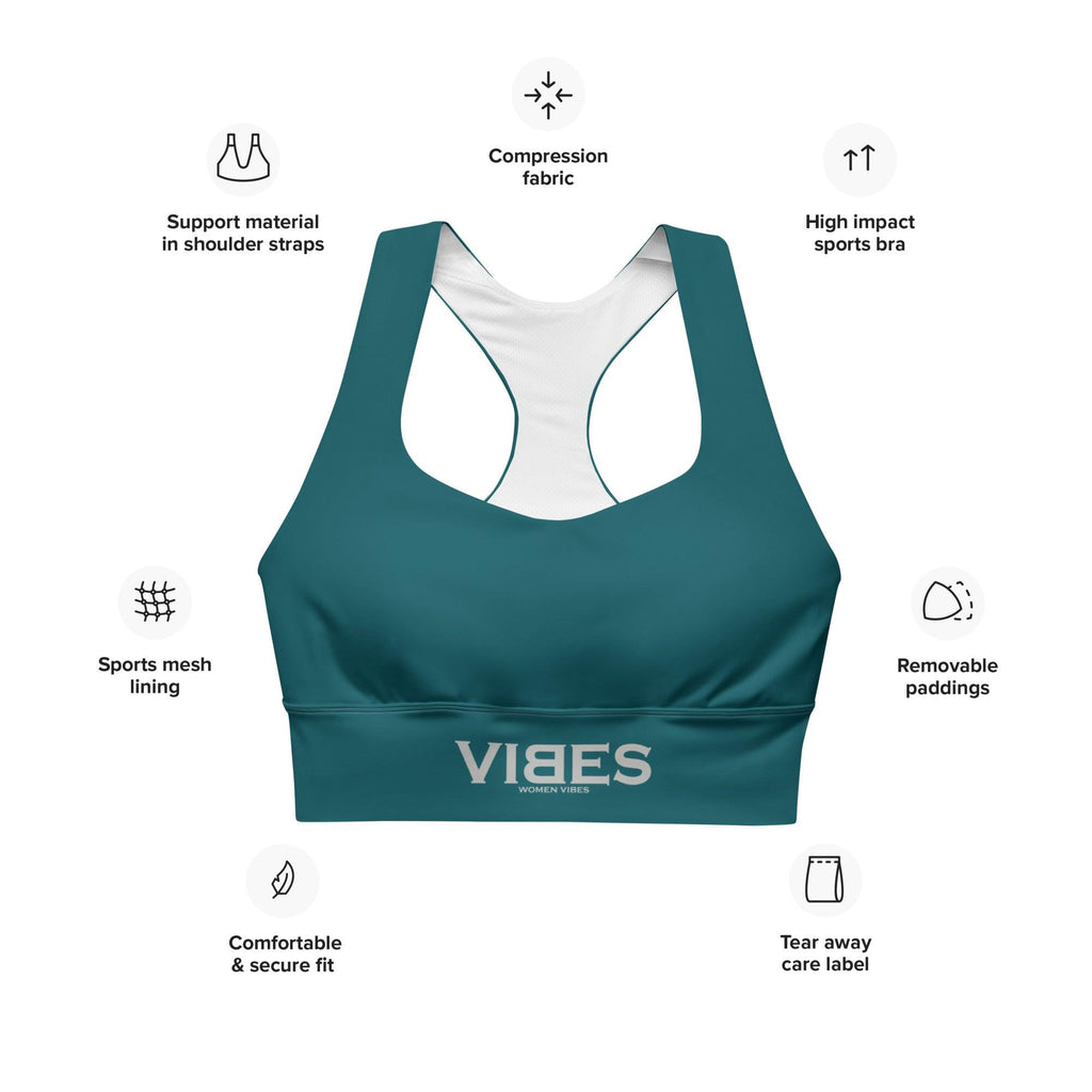CREWILD Langer Sport BH | VIBES (Blaugrün) - 2 TWU® Clothing