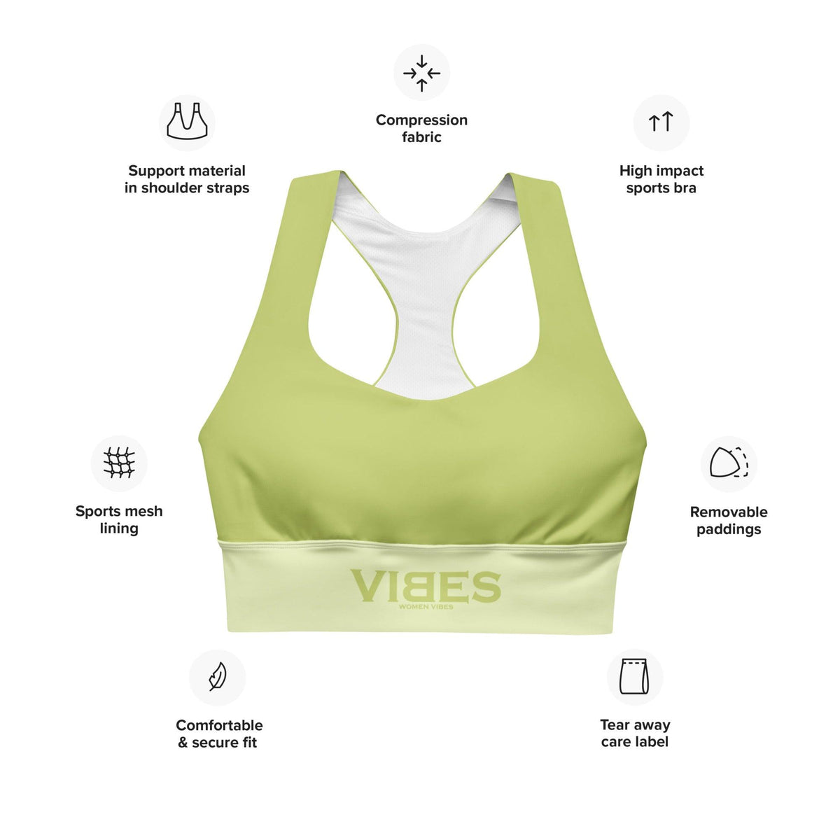 CREWILD Langer Sport BH | VIBES (Grün) - 2 TWU® Clothing