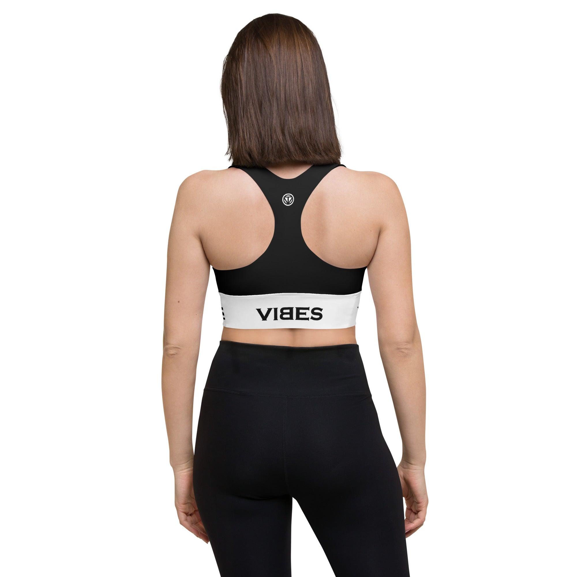 CREWILD Langer Sport BH | VIBES (Schwarz/Weiß) - 2 TWU® Clothing