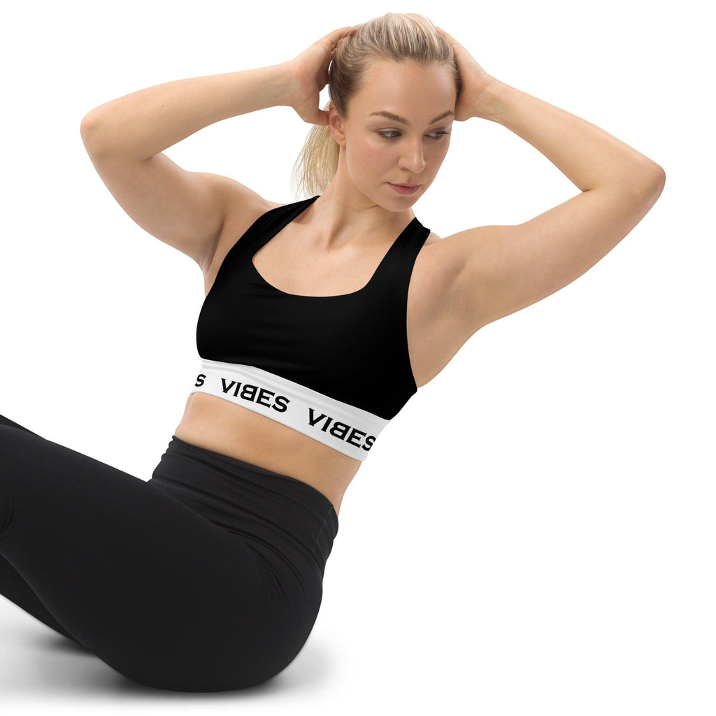 CREWILD Langer Sport BH | VIBES (Schwarz/Weiß) - 2 TWU® Clothing