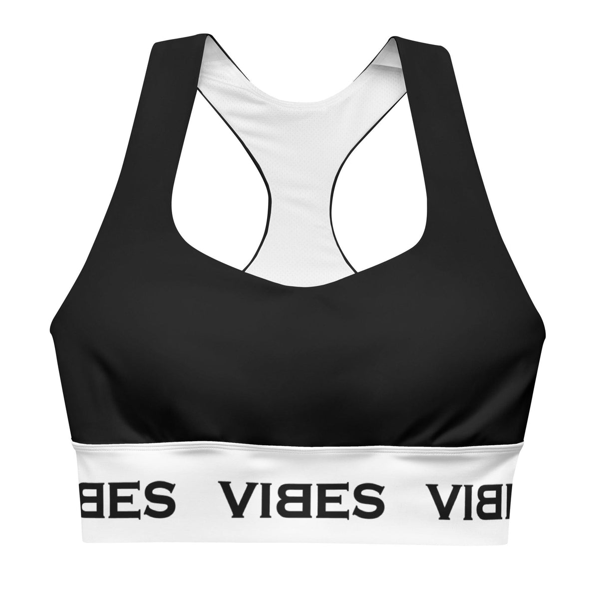 CREWILD Langer Sport BH | VIBES (Schwarz/Weiß) - 2 TWU® Clothing