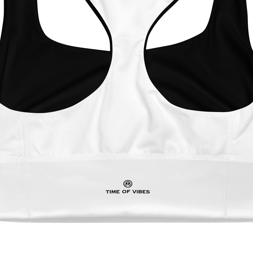 CREWILD Langer Sport BH | VIBES (Schwarz/Weiß) - 2 TWU® Clothing