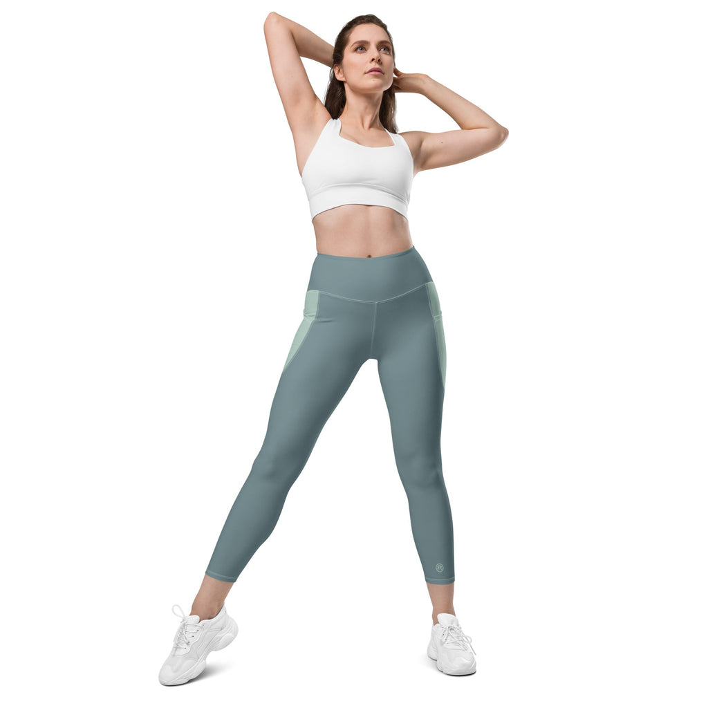 TOV Leggins mit Taschen (Graublau/Türkis) - 2 TWU® Clothing