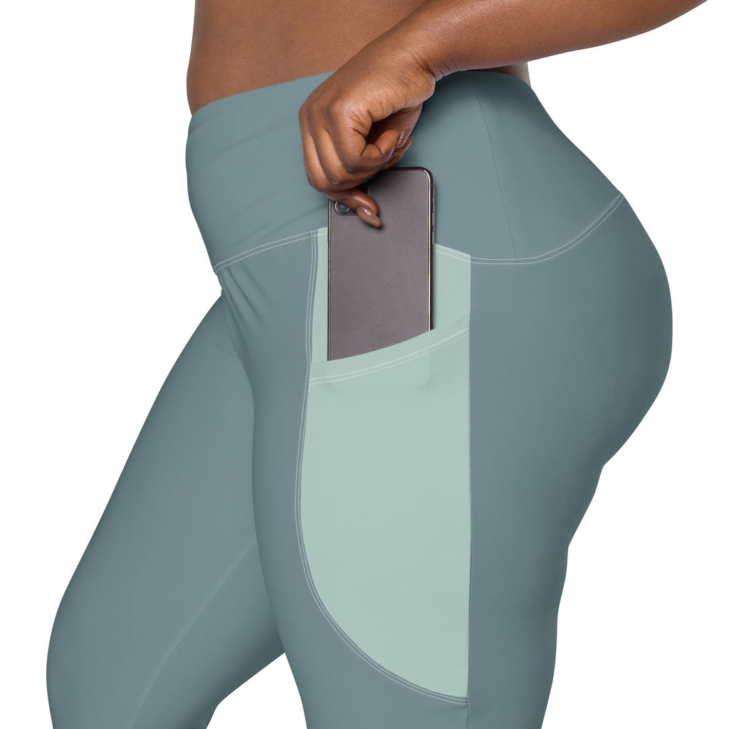 TOV Leggins mit Taschen (Graublau/Türkis) - 2 TWU® Clothing