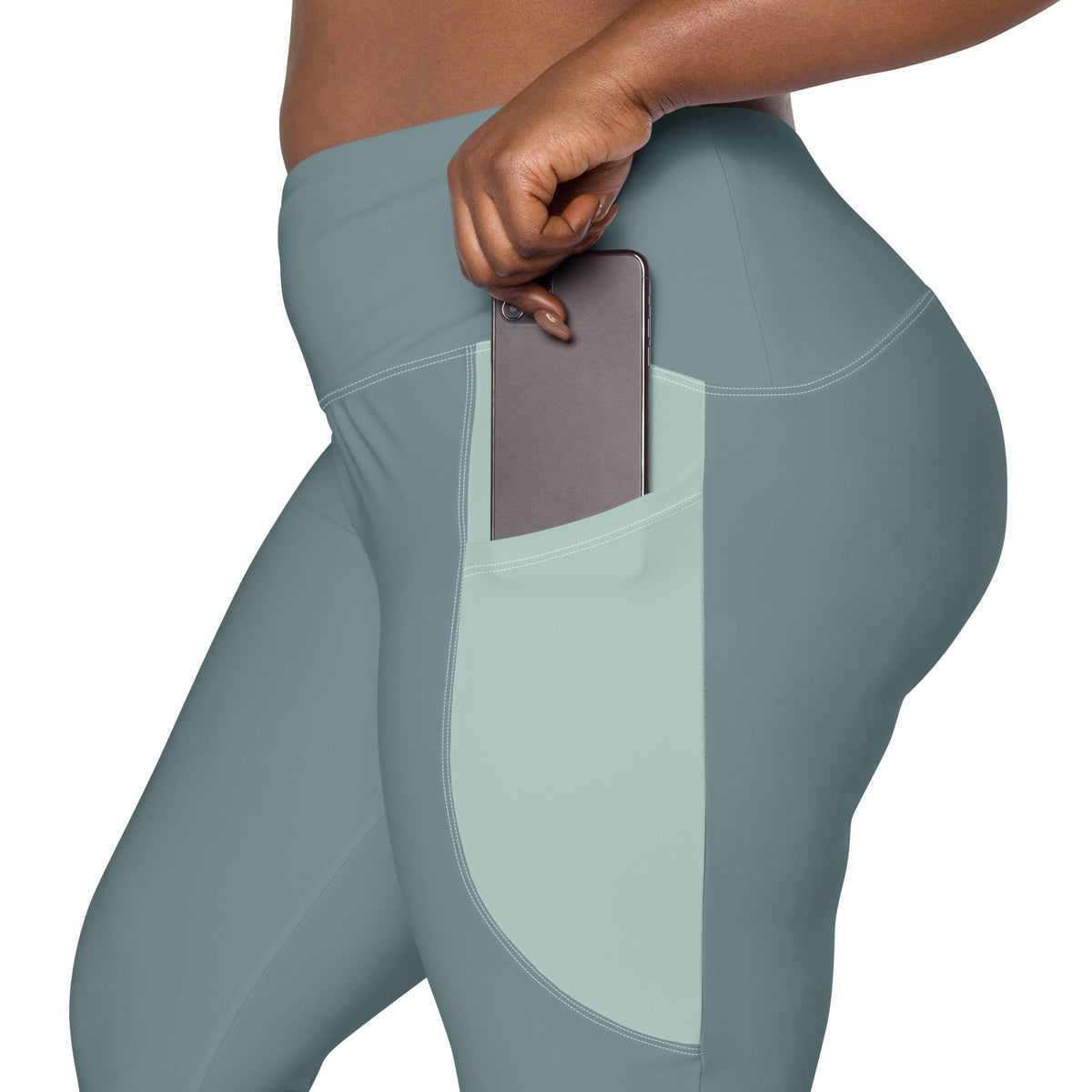 TOV Leggins mit Taschen (Graublau/Türkis) - 2 TWU® Clothing