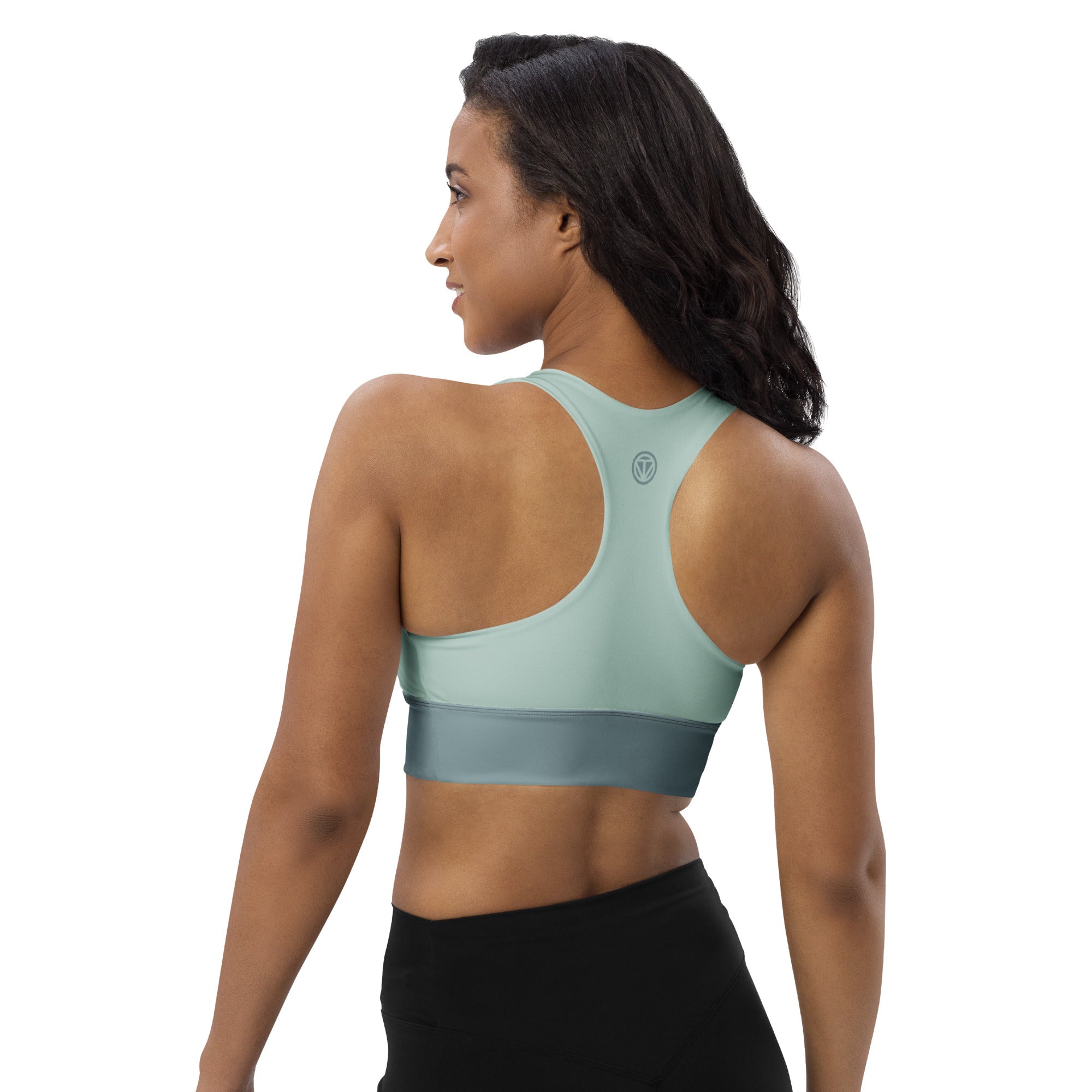 CREWILD Langer Sport-BH | VIBES (Graublau/Türkis) - 2 TWU® Clothing