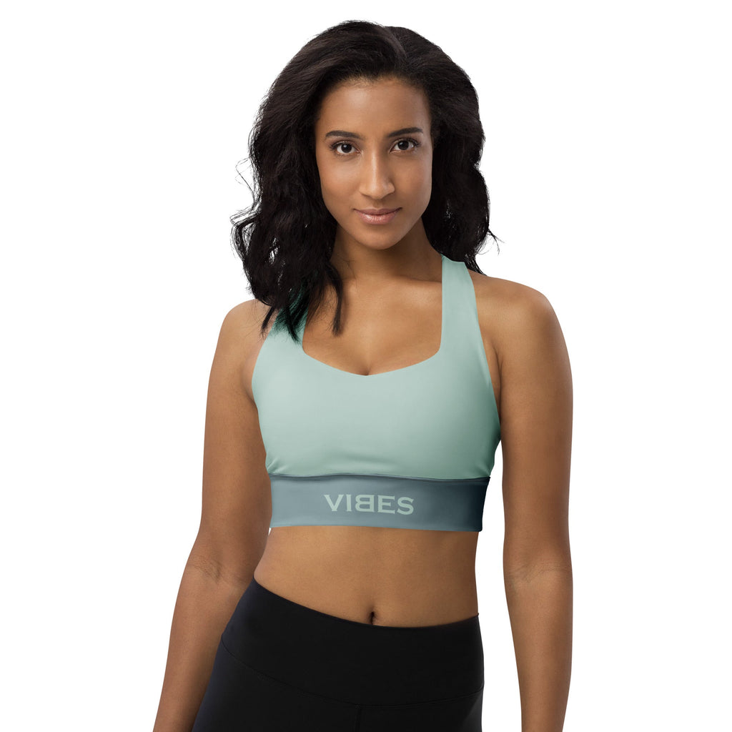CREWILD Langer Sport-BH | VIBES (Graublau/Türkis) - 2 TWU® Clothing