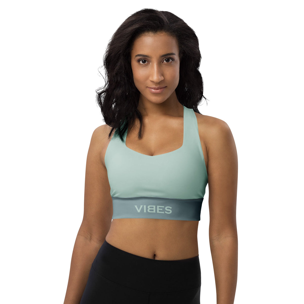 CREWILD Langer Sport-BH | VIBES (Graublau/Türkis) - 2 TWU® Clothing