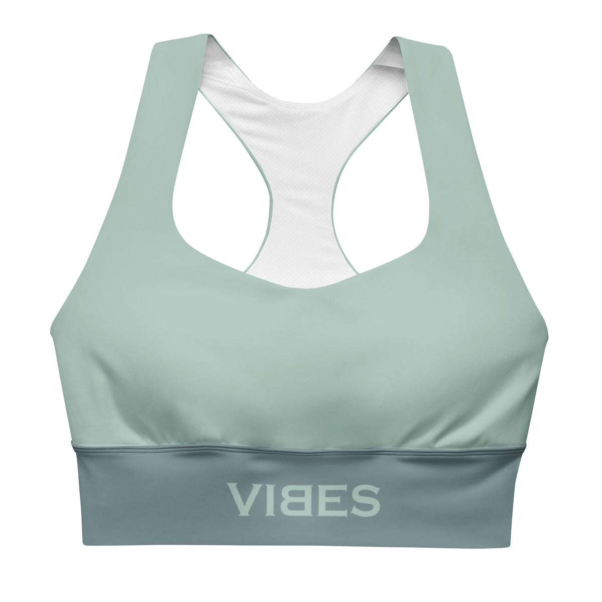CREWILD Langer Sport-BH | VIBES (Graublau/Türkis) - 2 TWU® Clothing