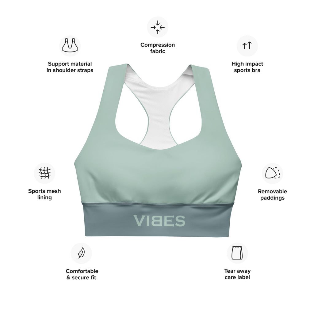 CREWILD Langer Sport-BH | VIBES (Graublau/Türkis) - 2 TWU® Clothing