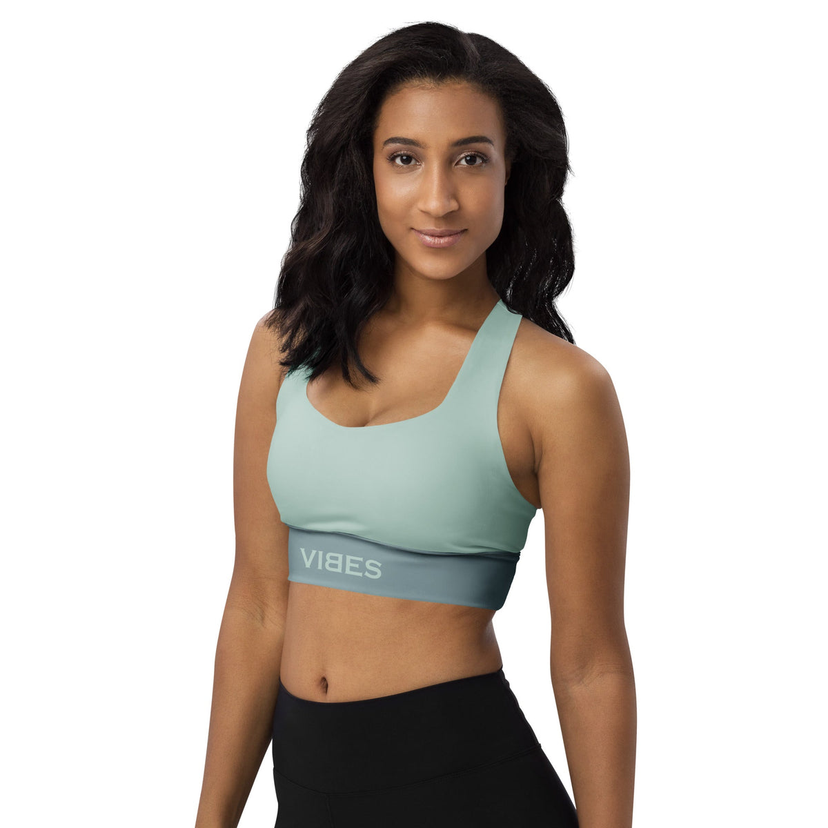 CREWILD Langer Sport-BH | VIBES (Graublau/Türkis) - 2 TWU® Clothing