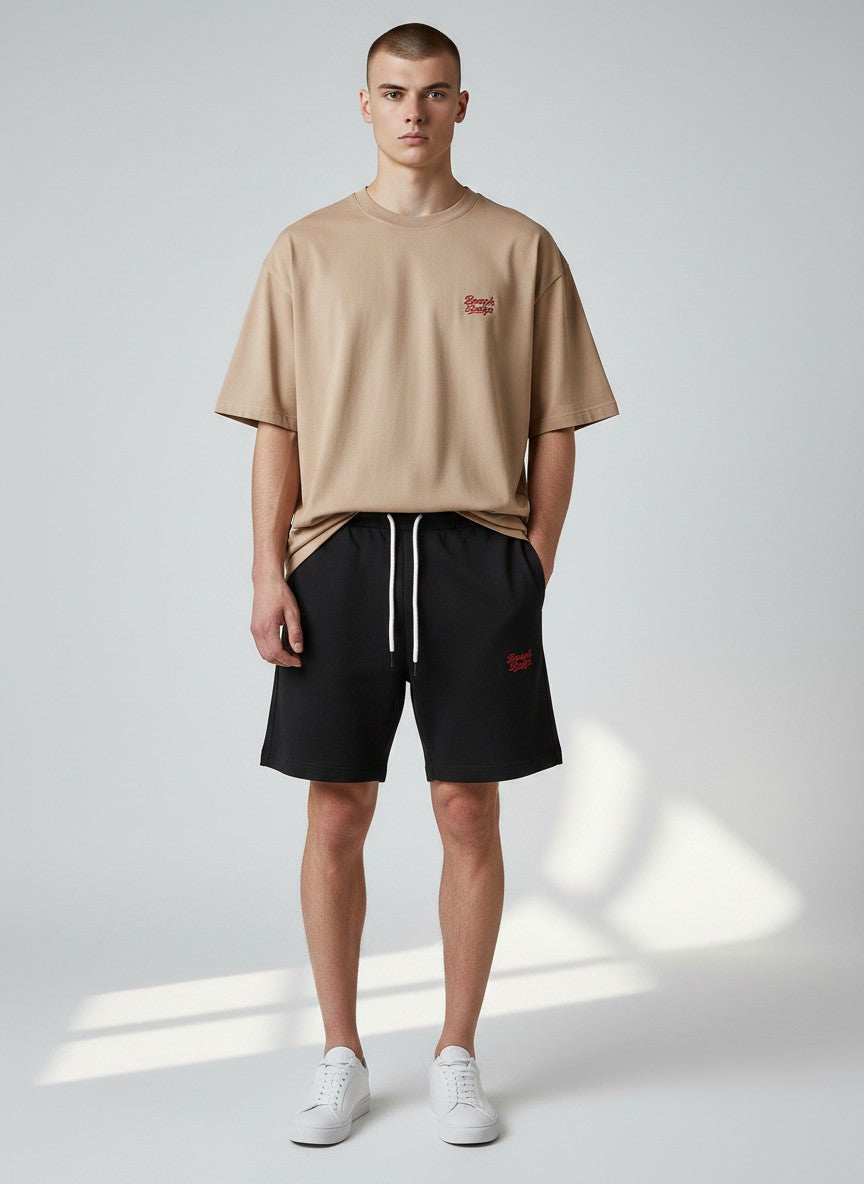 Power Sweatshorts 300 g/m² – rote Stickerei - 2 TWU® Clothing