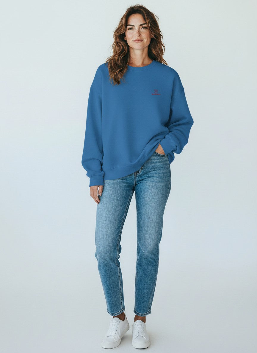 Essential Oversize Sweatshirt 350 g/m² – Bio-Baumwolle, rote Stickerei - 2 TWU® Clothing