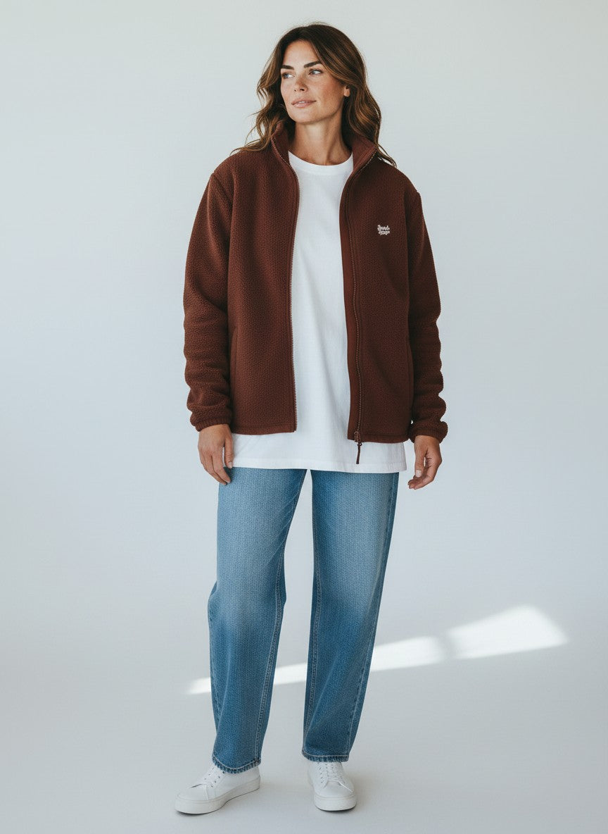 Signature Fleecejacke – weiße Stickerei - 2 TWU® Clothing