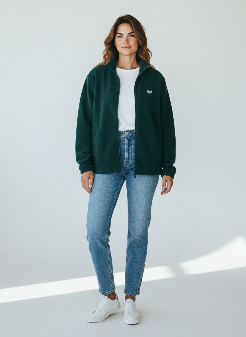 Signature Fleecejacke – weiße Stickerei - 2 TWU® Clothing