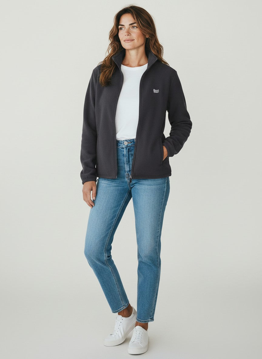 Signature Fleecejacke – weiße Stickerei - 2 TWU® Clothing