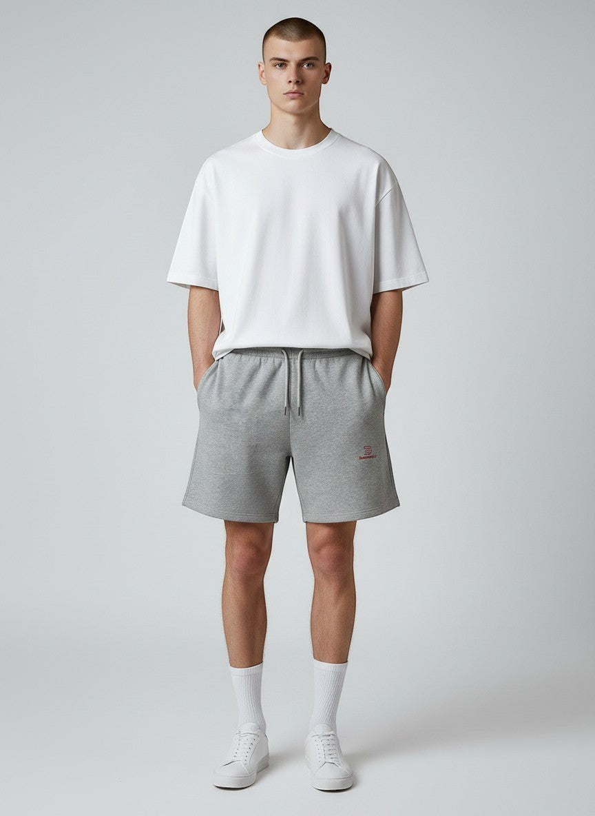 Essential Sweatshorts 300 g/m² – rote Stickerei - 2 TWU® Clothing