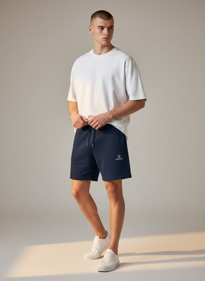 Identity Sweatshorts 300 g/m² – weiße Stickerei - 2 TWU® Clothing