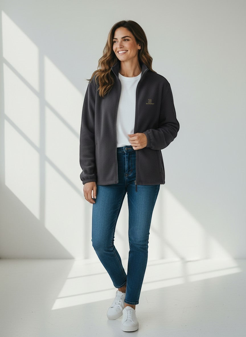 Silence Fleecejacke – goldene Stickerei - 2 TWU® Clothing