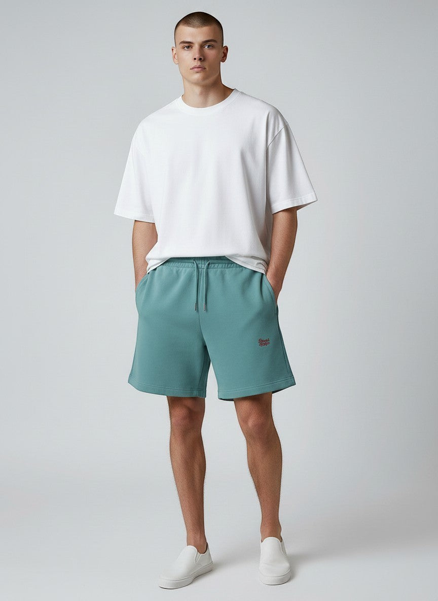 Power Sweatshorts 300 g/m² – rote Stickerei - 2 TWU® Clothing