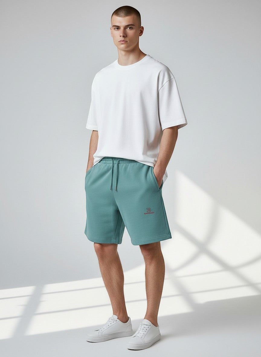 Essential Sweatshorts 300 g/m² – rote Stickerei - 2 TWU® Clothing