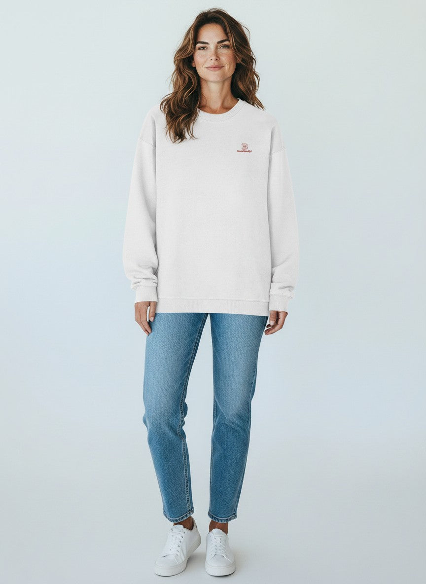 Essential Oversize Sweatshirt 350 g/m² – Bio-Baumwolle, rote Stickerei - 2 TWU® Clothing