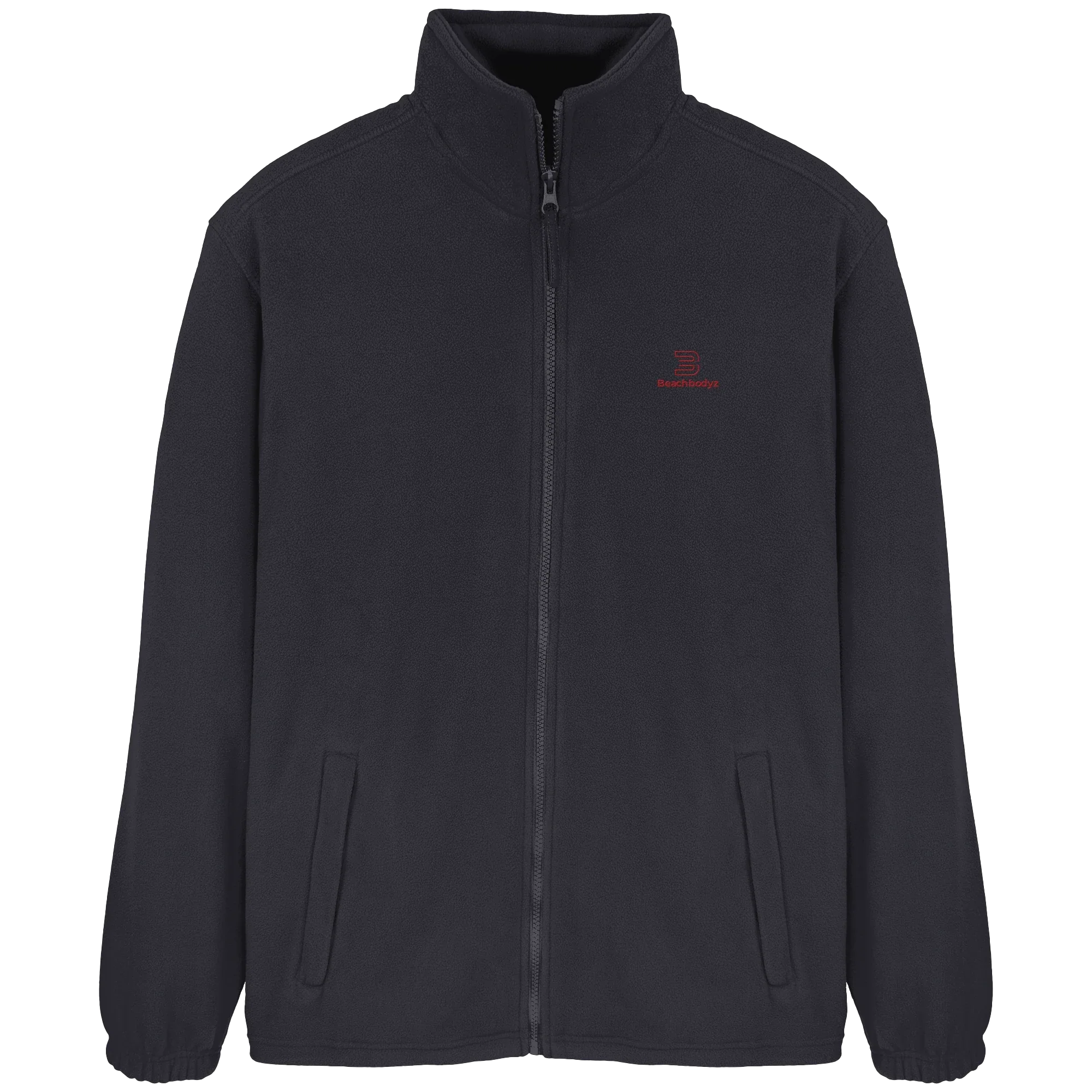 Essential Fleecejacke – rote Stickerei - 2 TWU® Clothing