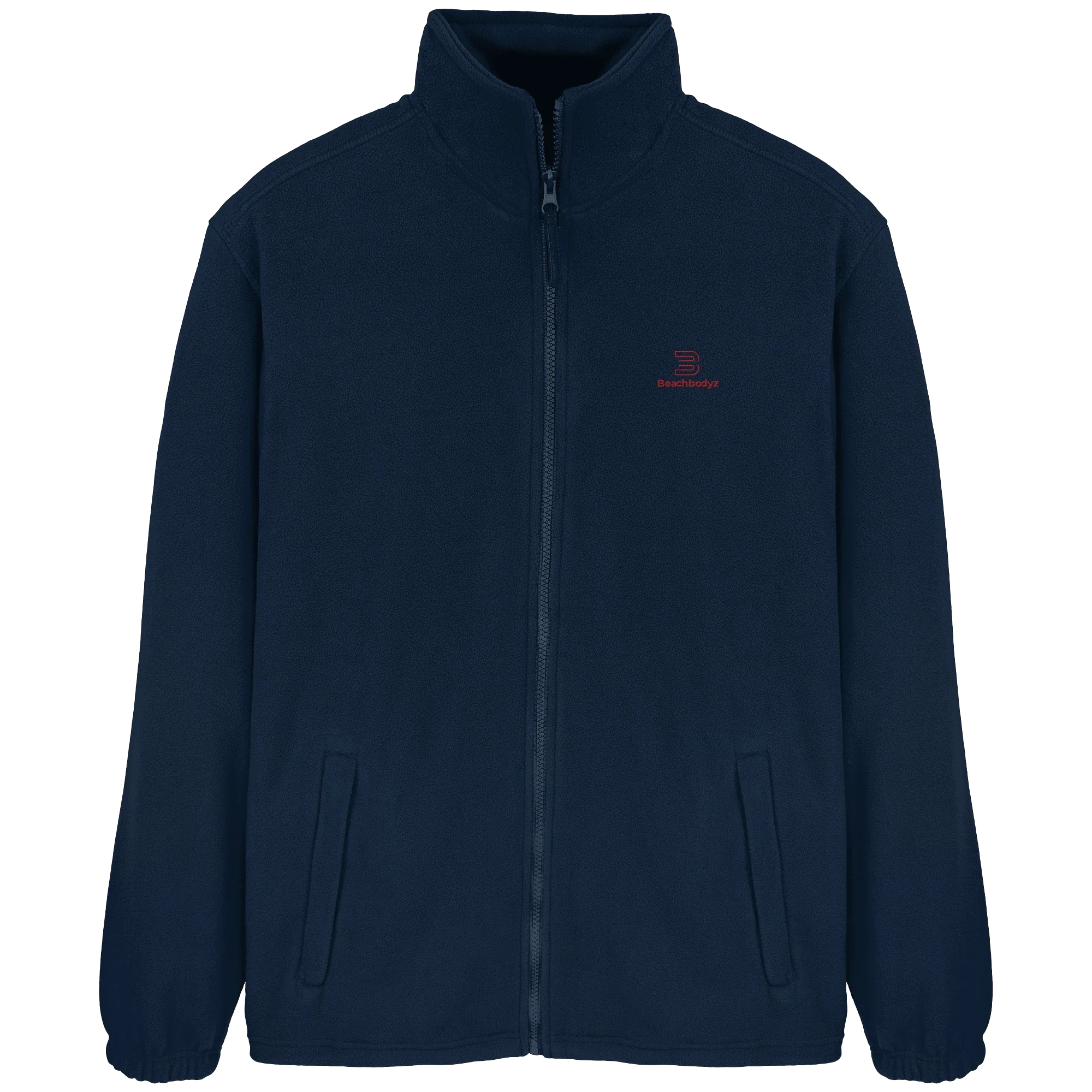Essential Fleecejacke – rote Stickerei - 2 TWU® Clothing
