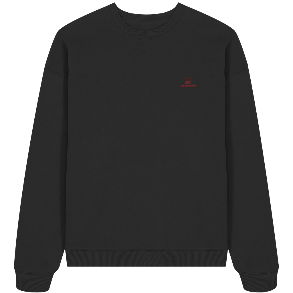Essential Oversize Sweatshirt 350 g/m² – Bio-Baumwolle, rote Stickerei - 2 TWU® Clothing