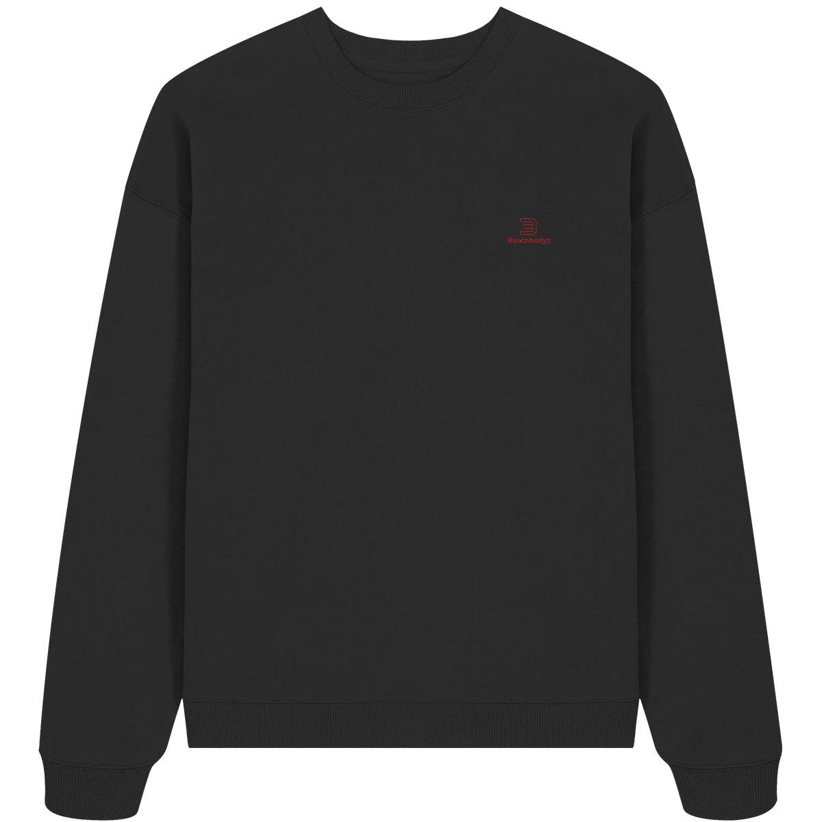Essential Oversize Sweatshirt 350 g/m² – Bio-Baumwolle, rote Stickerei - 2 TWU® Clothing