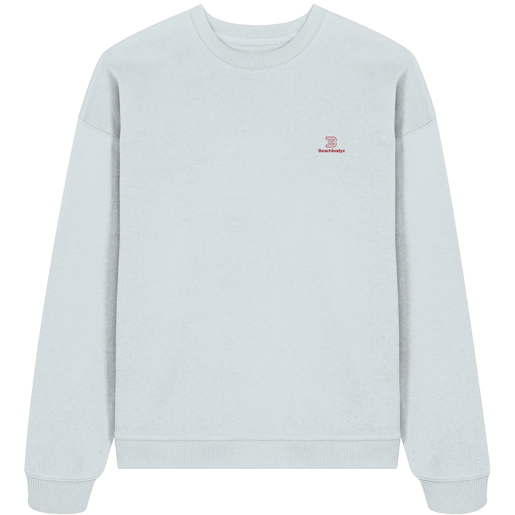 Essential Oversize Sweatshirt 350 g/m² – Bio-Baumwolle, rote Stickerei - 2 TWU® Clothing
