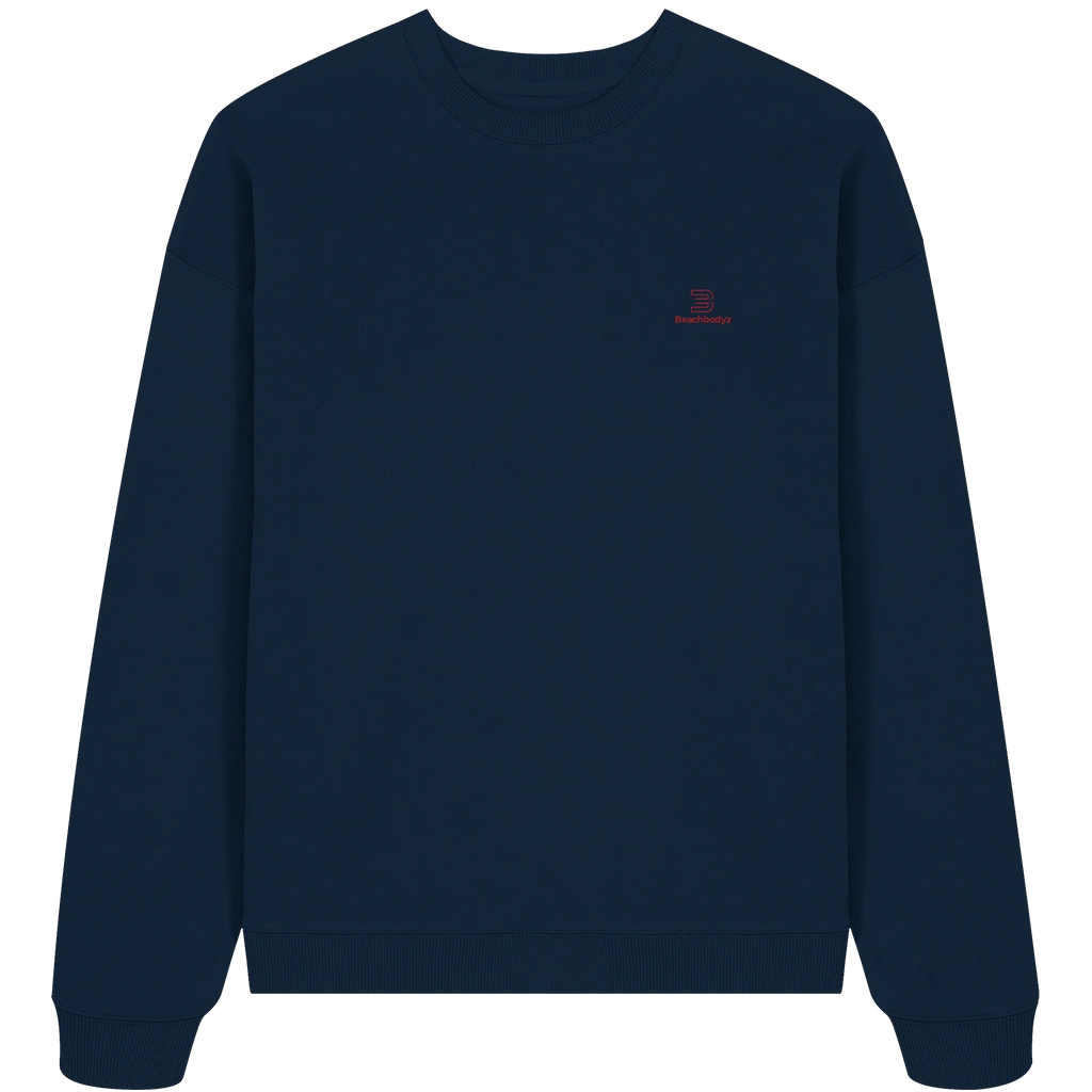 Essential Oversize Sweatshirt 350 g/m² – Bio-Baumwolle, rote Stickerei - 2 TWU® Clothing