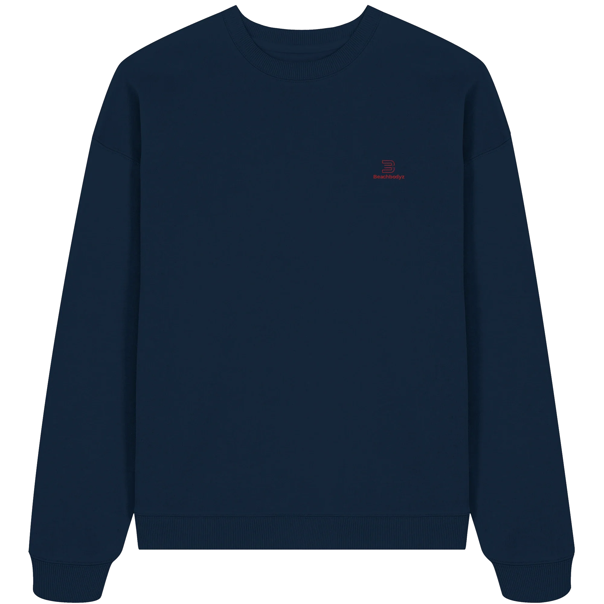 Essential Oversize Sweatshirt 350 g/m² – Bio-Baumwolle, rote Stickerei - 2 TWU® Clothing