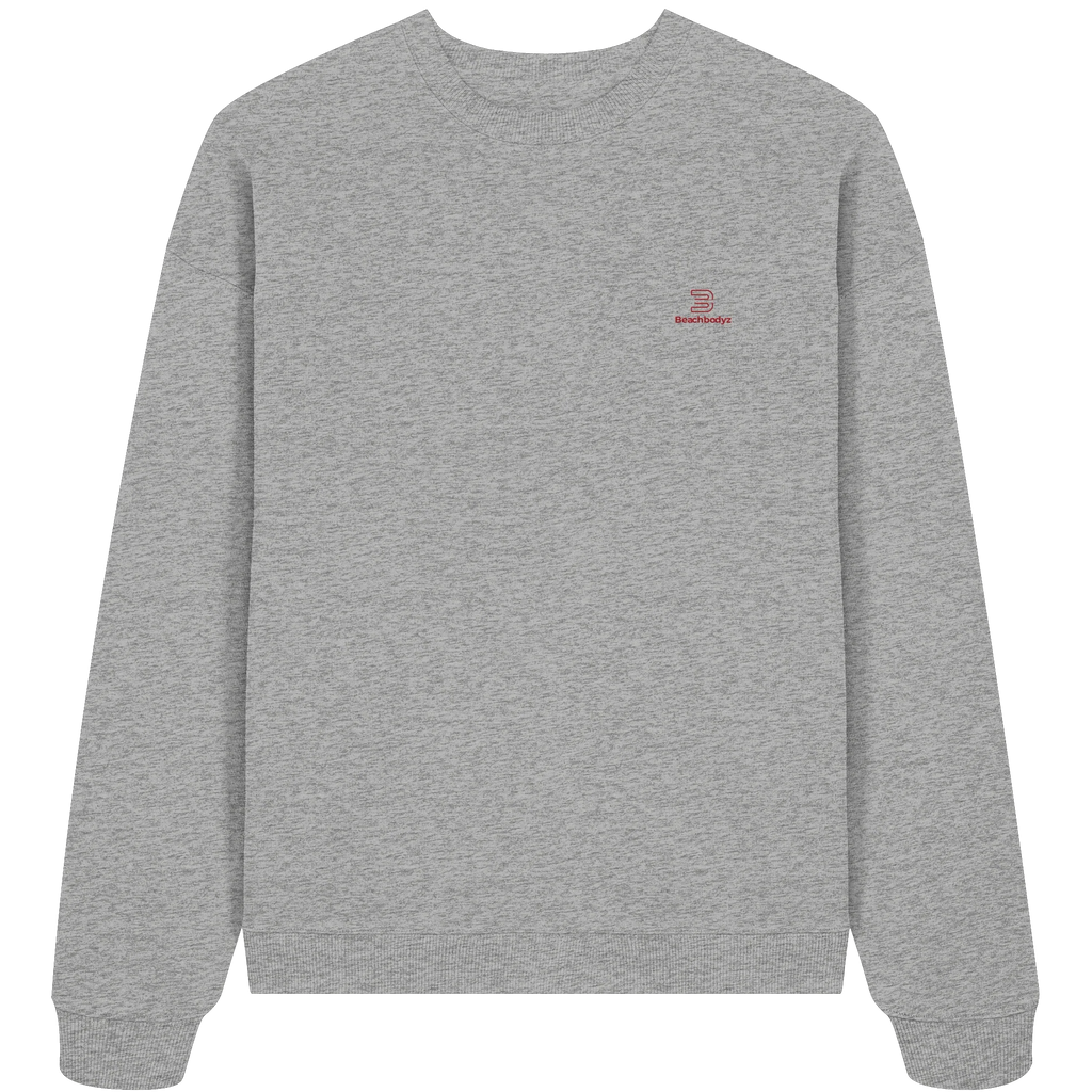 Essential Oversize Sweatshirt 350 g/m² – Bio-Baumwolle, rote Stickerei - 2 TWU® Clothing